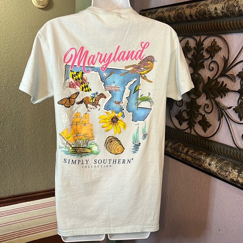 Simply southern Tee - mint green Maryland short sleeve Sz S💙